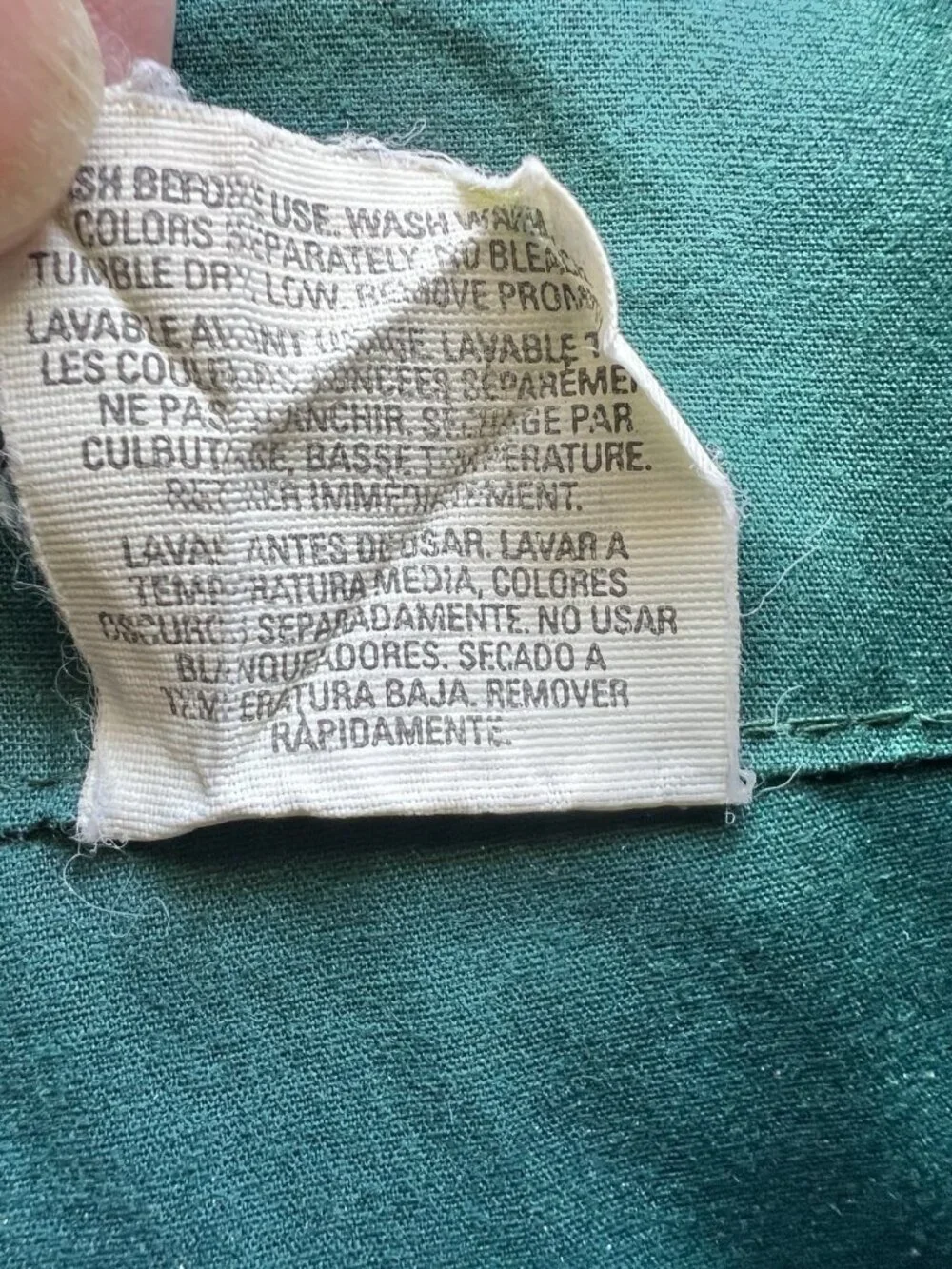 SPRINGS Pillowcases Standard Pair Deep Green 50% Cotton-Polyester Made in USA